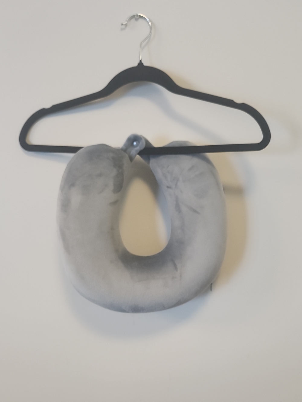 Plush Gray Travel Neck Pillow - Comfort Support